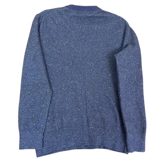 Banana Republic Sweater Mens Medium Blue Tweed Wool Silk Crew Neck Speckled - Picture 4 of 10